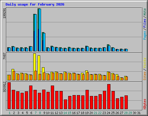 Daily usage for February 2026