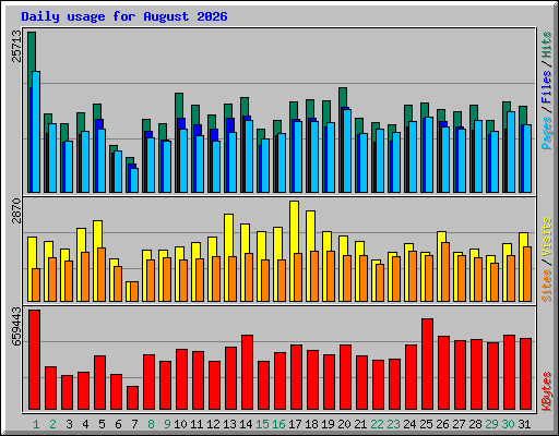 Daily usage for August 2026